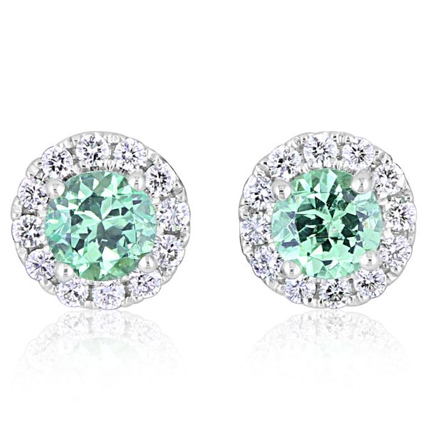 White Gold Mint Garnet Earrings Leslie E. Sandler Fine Jewelry and Gemstones rockville , MD
