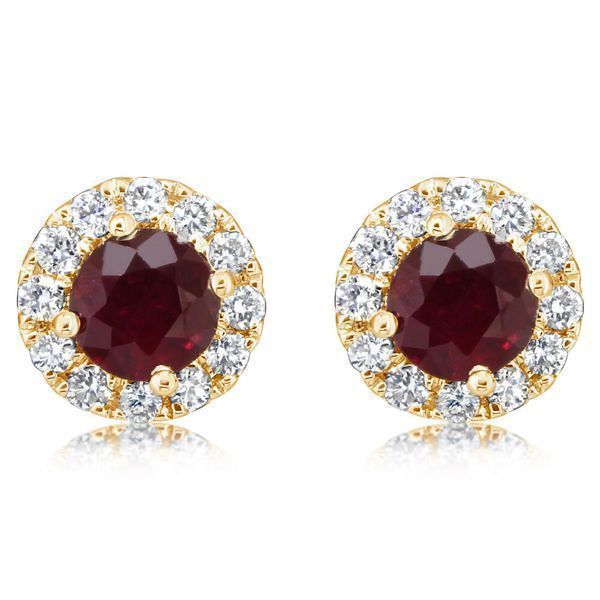 Yellow Gold Ruby Earrings J. Anthony Jewelers Neenah, WI