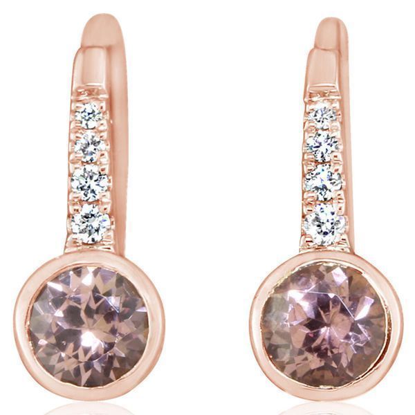 Rose Gold Lotus Garnet Earrings Blue Heron Jewelry Company Poulsbo, WA