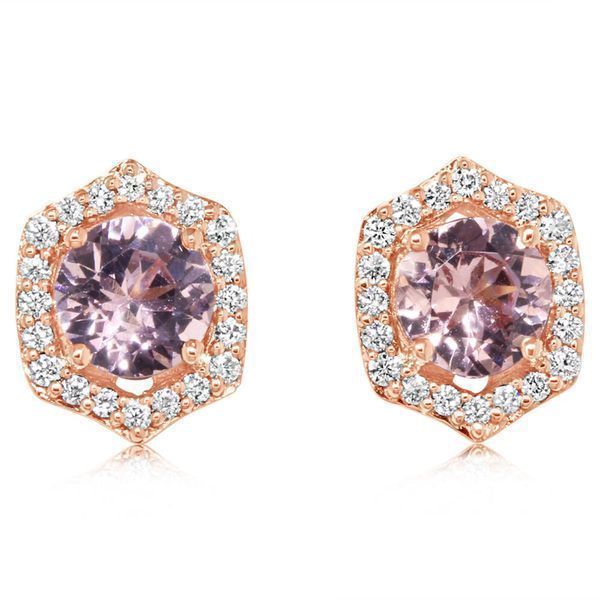 Rose Gold Lotus Garnet Earrings Blue Heron Jewelry Company Poulsbo, WA