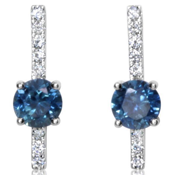 Yellow Gold Sapphire Earrings Blue Heron Jewelry Company Poulsbo, WA
