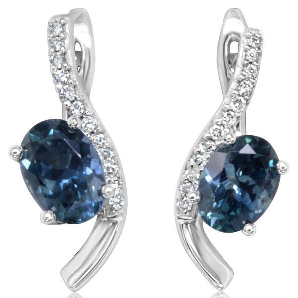 White Gold Sapphire Earrings John E. Koller Jewelry Designs Owasso, OK