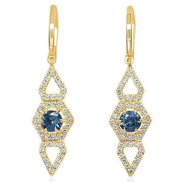 Yellow Gold Sapphire Earrings P.K. Bennett Jewelers Mundelein, IL