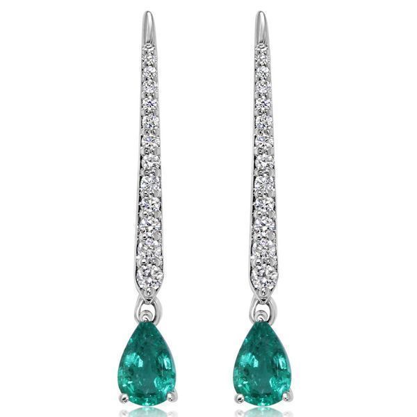 White Gold Emerald Earrings Jewel Smiths Oklahoma City, OK