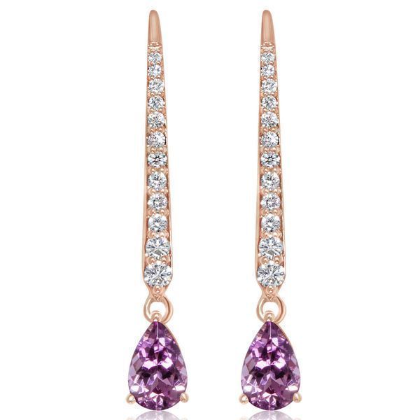 Rose Gold Lotus Garnet Earrings J. Anthony Jewelers Neenah, WI