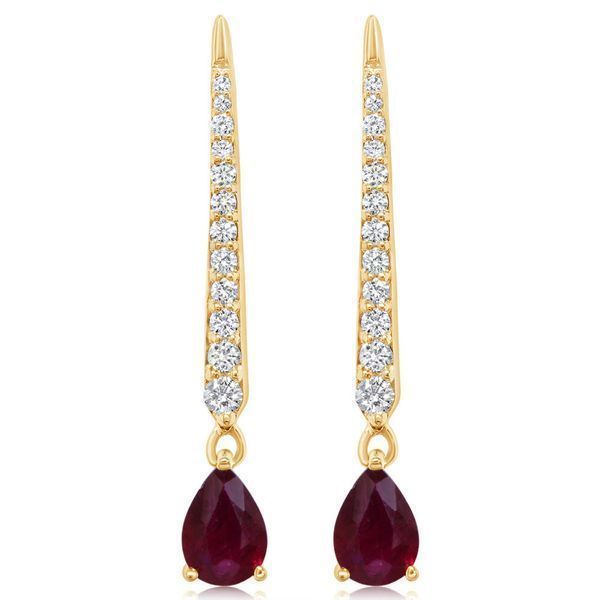 Yellow Gold Ruby Earrings H. Brandt Jewelers Natick, MA