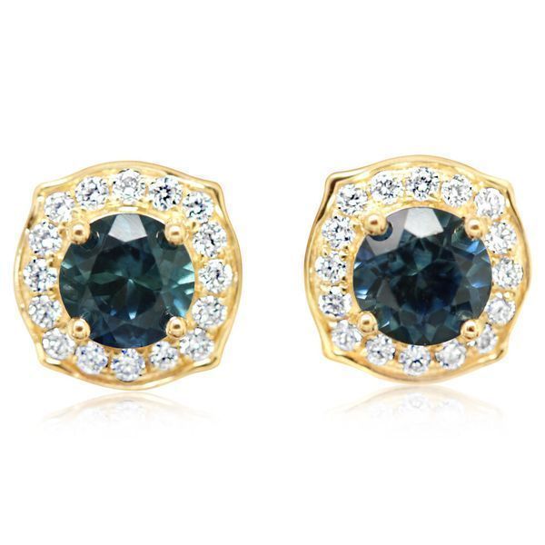 Yellow Gold Sapphire Earrings Tom Poe Diamonds Enumclaw, WA