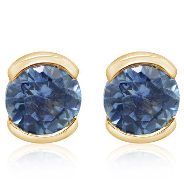 Yellow Gold Aquamarine Earrings Blue Heron Jewelry Company Poulsbo, WA