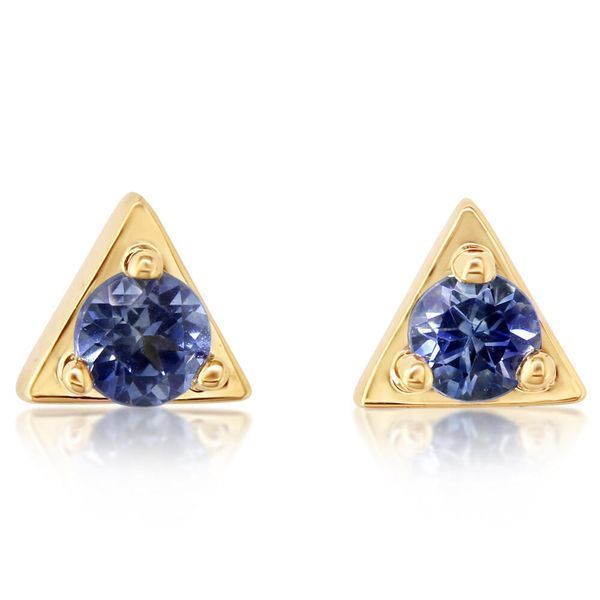 Yellow Gold Garnet Earrings Blue Heron Jewelry Company Poulsbo, WA
