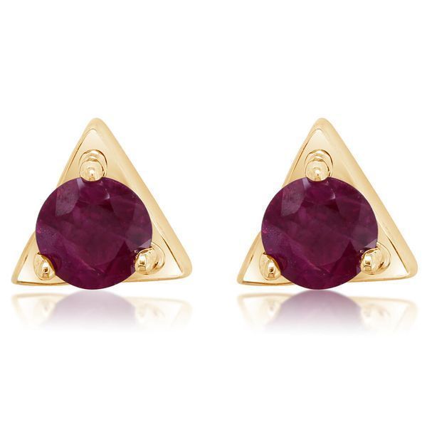 Yellow Gold Ruby Earrings Biondi Diamond Jewelers Aurora, CO