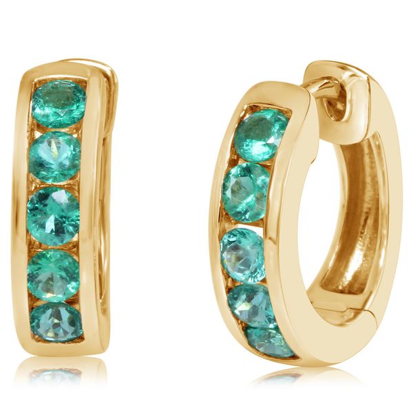 Yellow Gold Emerald Earrings Leslie E. Sandler Fine Jewelry and Gemstones rockville , MD