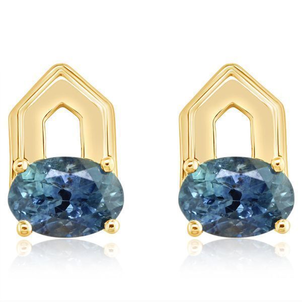 Yellow Gold Sapphire Earrings Ken Walker Jewelers Gig Harbor, WA