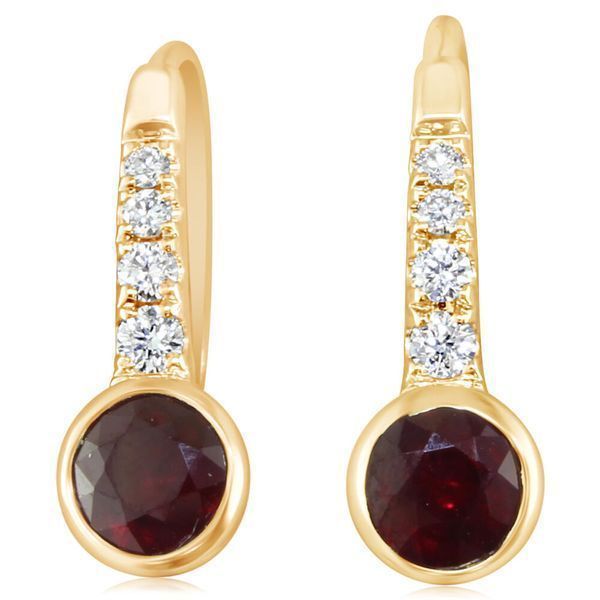 Yellow Gold Ruby Earrings Blue Heron Jewelry Company Poulsbo, WA