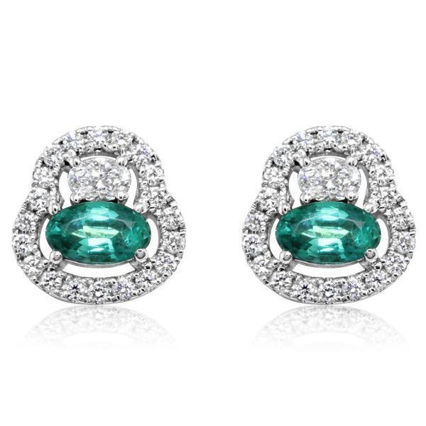 White Gold Emerald Earrings H. Brandt Jewelers Natick, MA