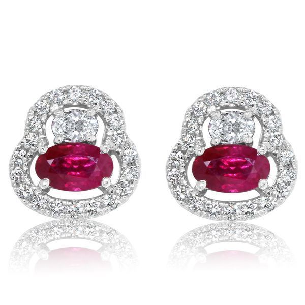 White Gold Ruby Earrings Cravens & Lewis Jewelers Georgetown, KY