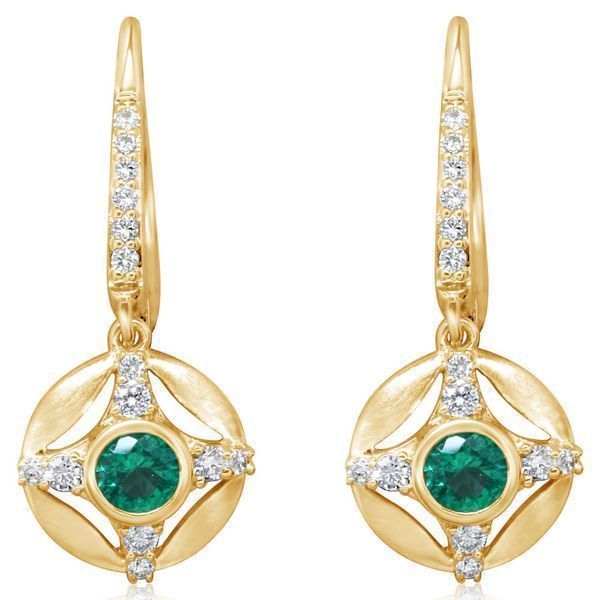 Yellow Gold Emerald Earrings Mar Bill Diamonds and Jewelry Belle Vernon, PA