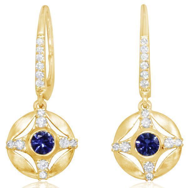 Yellow Gold Sapphire Earrings Blue Marlin Jewelry, Inc. Islamorada, FL