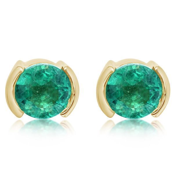 Yellow Gold Emerald Earrings Biondi Diamond Jewelers Aurora, CO