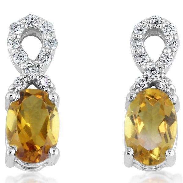 White Gold Citrine Earrings Gold Mine Jewelers Jackson, CA