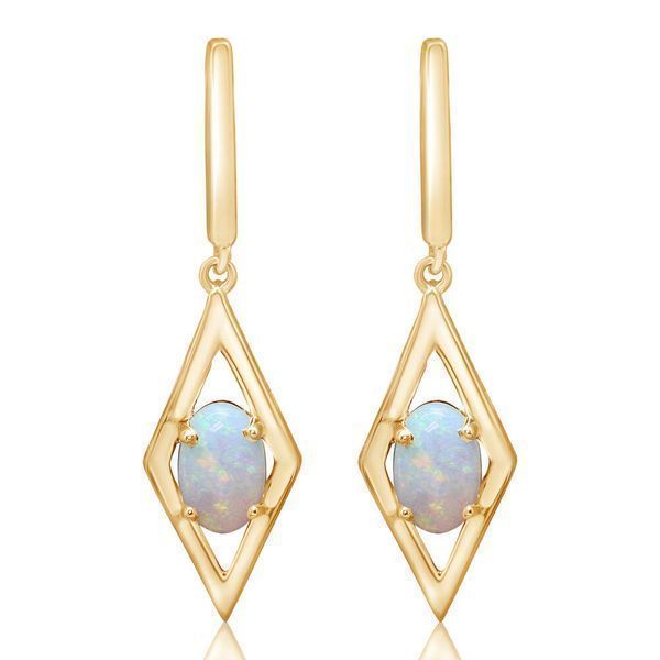 Rose Gold Calibrated Light Opal Earrings Brynn Elizabeth Jewelers Ocean Isle Beach, NC