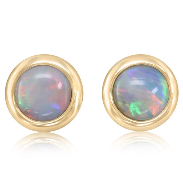 Yellow Gold Calibrated Light Opal Earrings Banks Jewelers Burnsville, NC