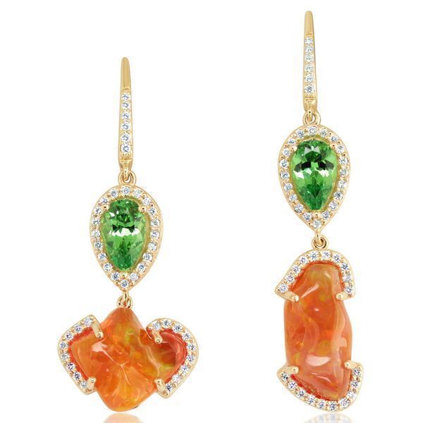 Yellow Gold Fire Opal Earrings Ross's Fine Jewelers Kilmarnock, VA