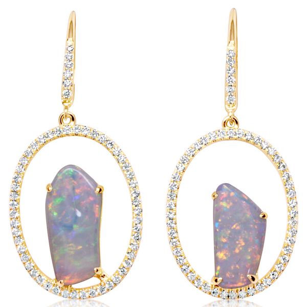 Yellow Gold Natural Light Opal Earrings Gold Mine Jewelers Jackson, CA