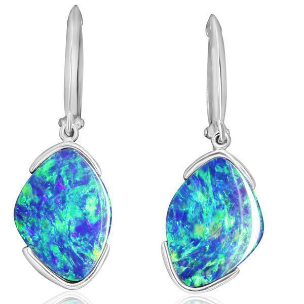 White Gold Opal Doublet Earrings Jones Jeweler Celina, OH