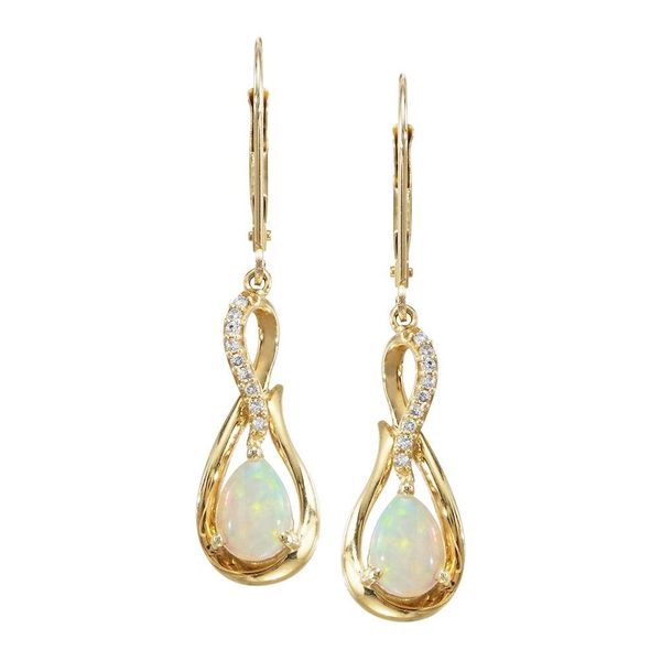 Yellow Gold Calibrated Light Opal Earrings Ware's Jewelers Bradenton, FL
