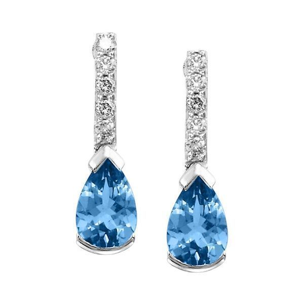 White Gold Topaz Earrings Blue Heron Jewelry Company Poulsbo, WA