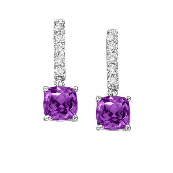 White Gold Amethyst Earrings Mitchell's Jewelry Norman, OK