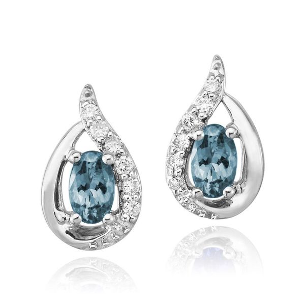White Gold Aquamarine Earrings Mar Bill Diamonds and Jewelry Belle Vernon, PA