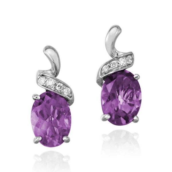 White Gold Amethyst Earrings Mar Bill Diamonds and Jewelry Belle Vernon, PA