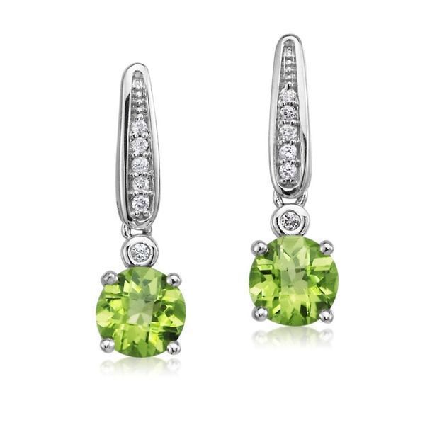 White Gold Peridot Earrings E.M. Smith Family Jewelers Chillicothe, OH