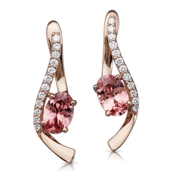 Rose Gold Lotus Garnet Earrings The Jewelry Source El Segundo, CA
