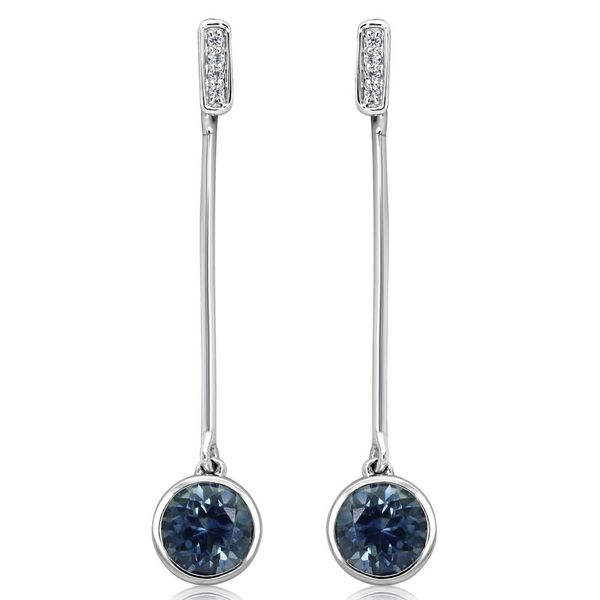 White Gold Sapphire Earrings Blue Heron Jewelry Company Poulsbo, WA