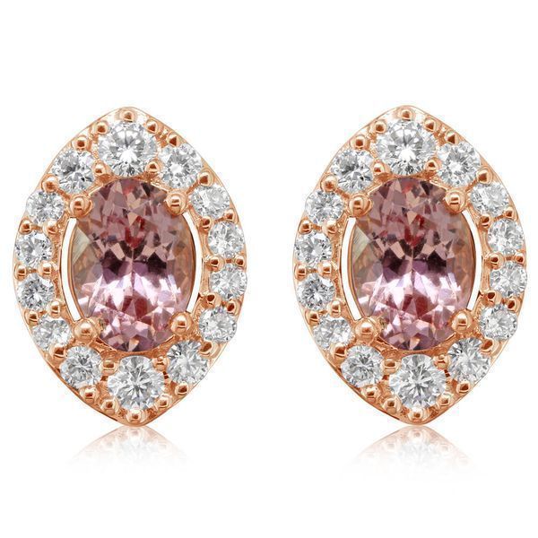 Rose Gold Lotus Garnet Earrings E.M. Smith Family Jewelers Chillicothe, OH