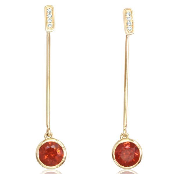 Yellow Gold Fire Opal Earrings Parris Jewelers Hattiesburg, MS