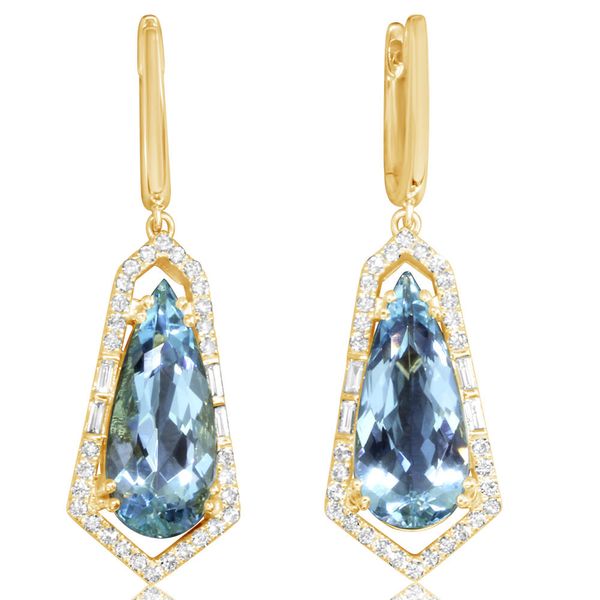 White Gold Aquamarine Earrings Mar Bill Diamonds and Jewelry Belle Vernon, PA