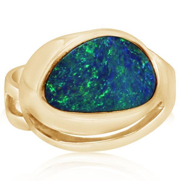 Yellow Gold Opal Doublet Ring Cravens & Lewis Jewelers Georgetown, KY