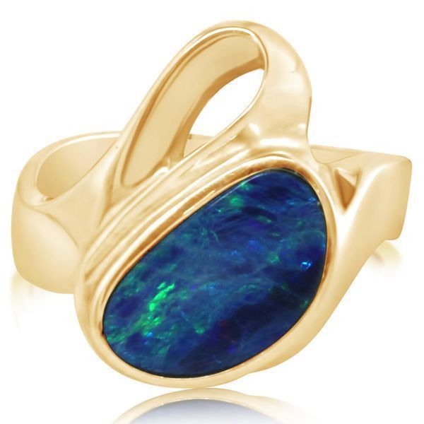 Yellow Gold Opal Doublet Ring The Jewelry Source El Segundo, CA
