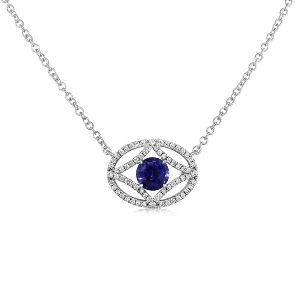 White Gold Sapphire Necklace Timmreck & McNicol Jewelers McMinnville, OR