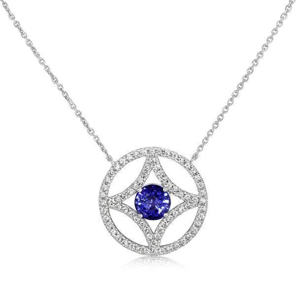White Gold Sapphire Necklace Towne & Country Jewelers Westborough, MA