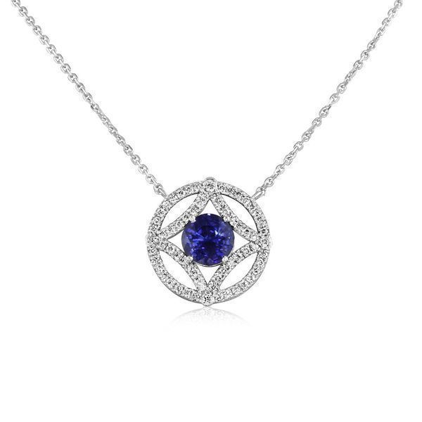 White Gold Sapphire Necklace H. Brandt Jewelers Natick, MA