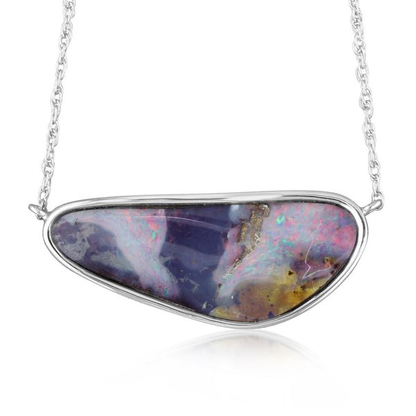Sterling Silver Boulder Opal Necklace Blue Heron Jewelry Company Poulsbo, WA