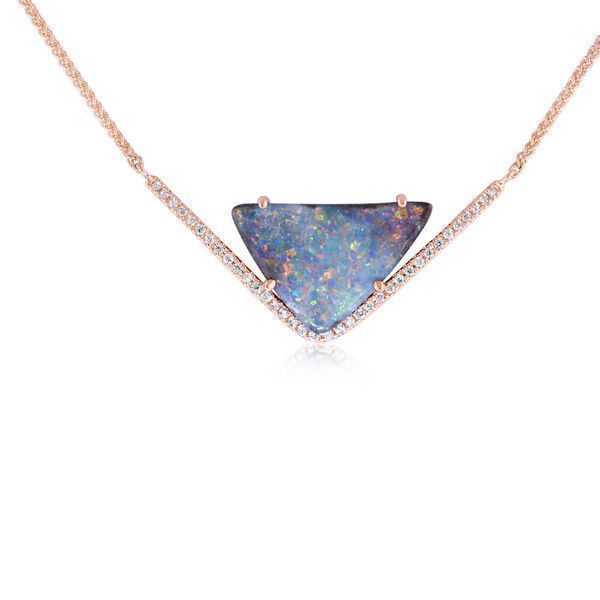 Rose Gold Boulder Opal Necklace Ross's Fine Jewelers Kilmarnock, VA