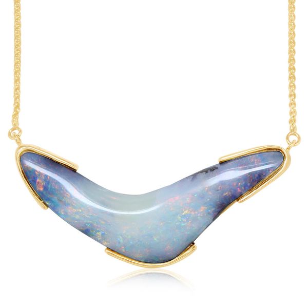 Yellow Gold Boulder Opal Necklace Image 2 Arthur's Jewelry Bedford, VA