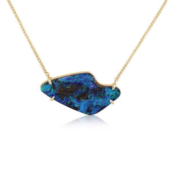 Yellow Gold Boulder Opal Necklace Biondi Diamond Jewelers Aurora, CO