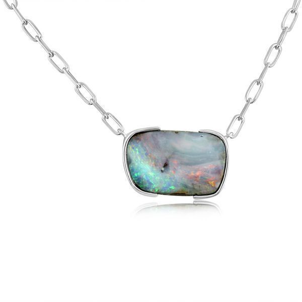 Sterling Silver Boulder Opal Necklace Leslie E. Sandler Fine Jewelry and Gemstones rockville , MD