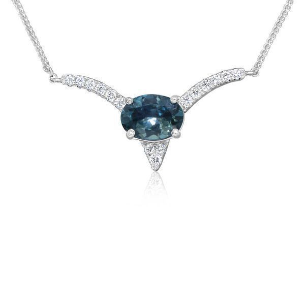White Gold Sapphire Necklace Mitchell's Jewelry Norman, OK